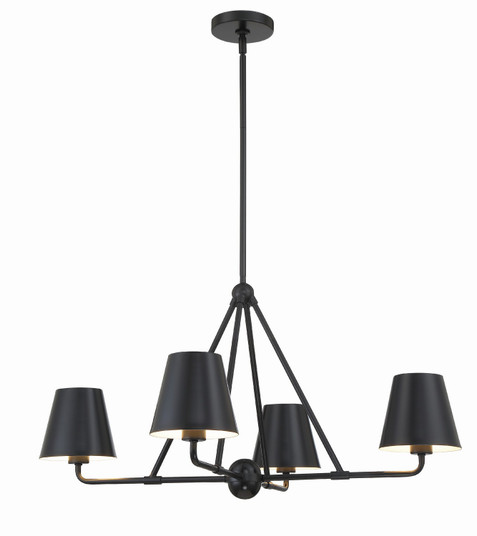 Xavier Four Light Chandelier in Matte Black (60|XAVB9304MK)