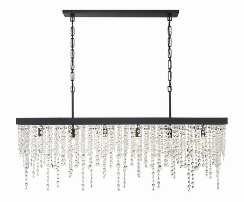 Winham Six Light Chandelier in Black Forged (60|WIN617BFCLMWP)