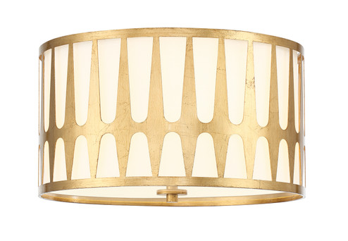 Royston Three Light Flush Mount in Antique Gold (60|ROY800GA)