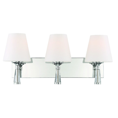 Ramsey Three Light Bathroom Vanity in Polished Nickel (60|RAMA3403PN)