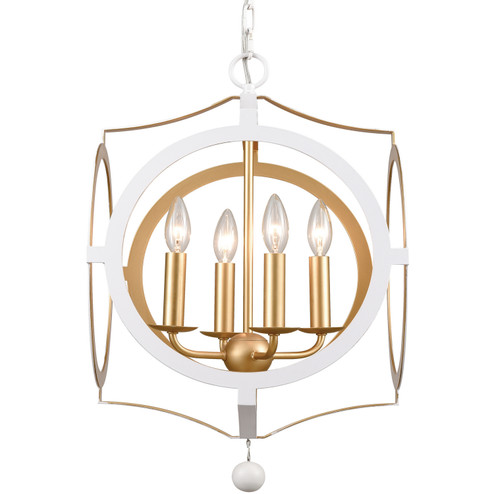 Odelle Four Light Chandelier in Matte White / Antique Gold (60|ODE704MTGA)