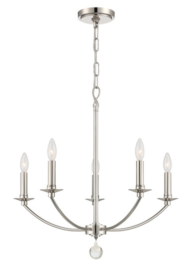 Mila Five Light Chandelier in Polished Nickel (60|MIL8005PN)