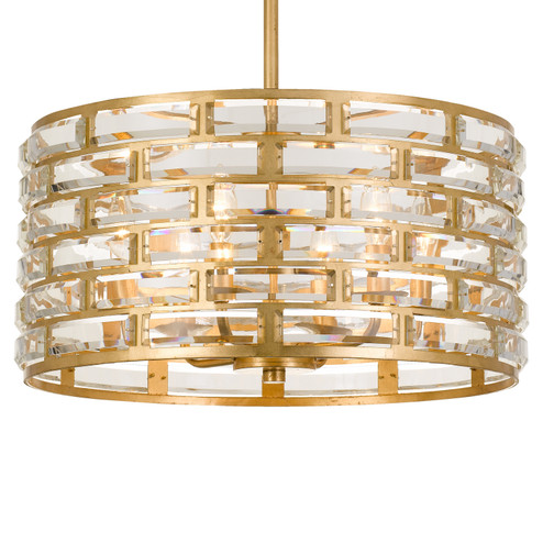 Meridian Six Light Chandelier in Antique Gold (60|MER4866GA)