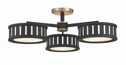 Kendal Six Light Semi Flush Mount in Vibrant Gold + Black Forged (60|KEN8300VGBF)