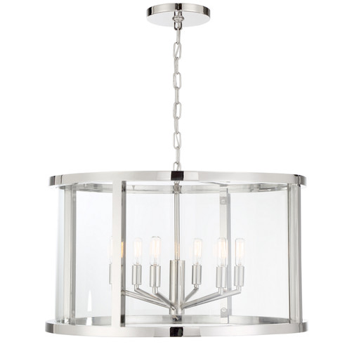 Devon Six Light Chandelier in Polished Nickel (60|DEVB8066PN)