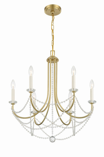 Delilah Six Light Chandelier in Aged Brass (60|DEL90806AG)