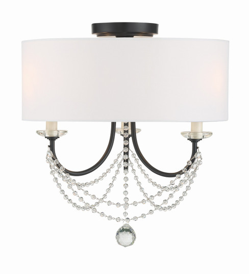 Delilah Three Light Semi Flush Mount in Matte Black (60|DEL90803MKCEILING)