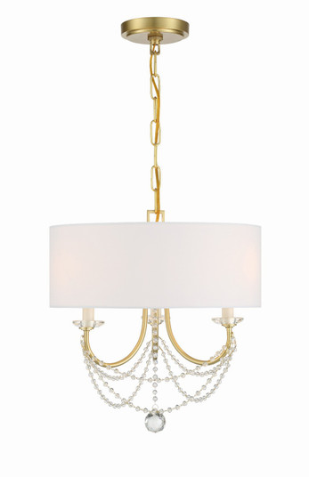 Delilah Three Light Mini Chandelier in Aged Brass (60|DEL90803AG)