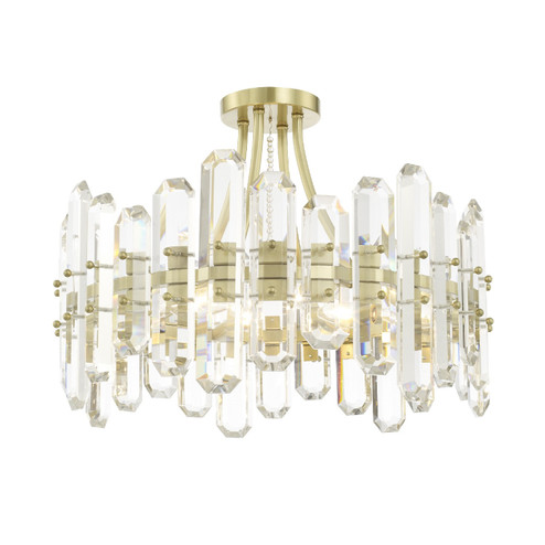 Bolton Four Light Semi Flush Mount in Aged Brass (60|BOL8884AG)