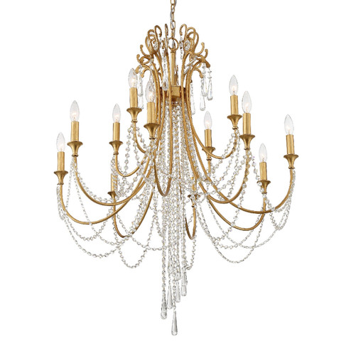 Arcadia 12 Light Chandelier in Antique Gold (60|ARC1909GACLMWP)