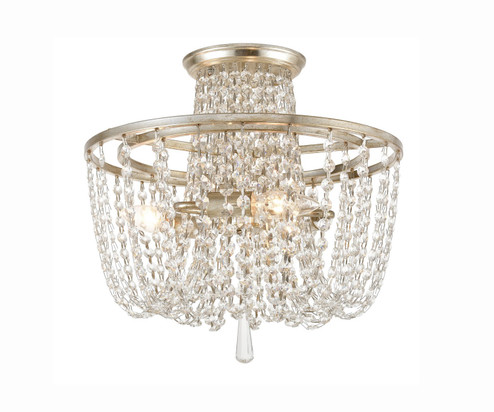 Arcadia Three Light Semi Flush Mount in Antique Silver (60|ARC1900SACLMWP)