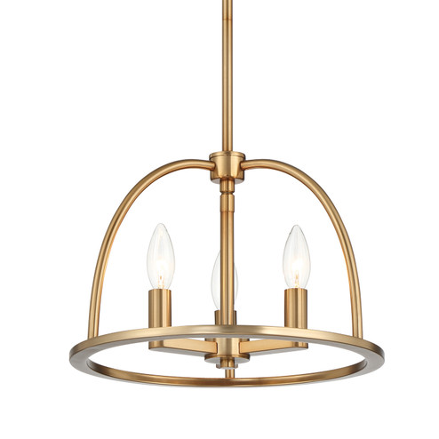 Abbott Three Light Chandelier in Vibrant Gold (60|ABB3003VG)