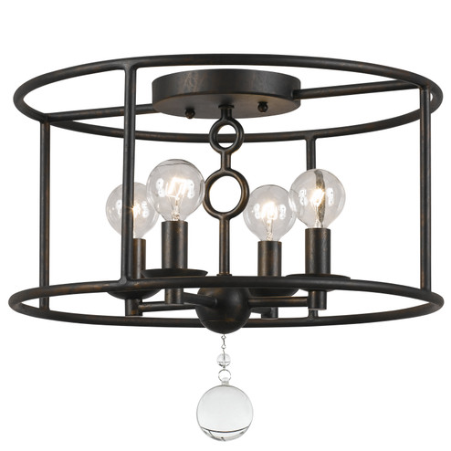 Cameron Four Light Semi Flush Mount in English Bronze (60|9267EB)