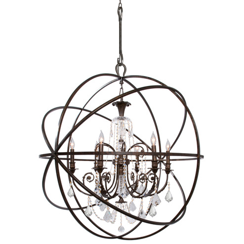 Solaris Six Light Chandelier in English Bronze (60|9219EBCLSAQ)