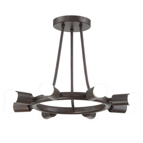 Dakota Eight Light Semi Flush Mount in Charcoal Bronze (60|9043CZ)