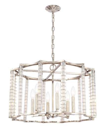 Carson Six Light Chandelier in Polished Nickel (60|8856PN)