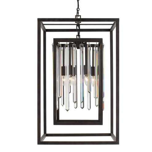 Hollis Six Light Chandelier in Forged Bronze (60|8409FB)