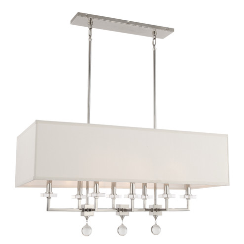 Paxton Eight Light Chandelier in Polished Nickel (60|8109PN)