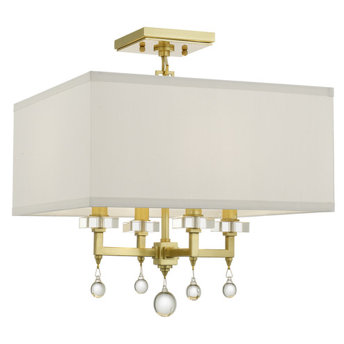 Paxton Four Light Semi Flush Mount in Aged Brass (60|8105AGCEILING)