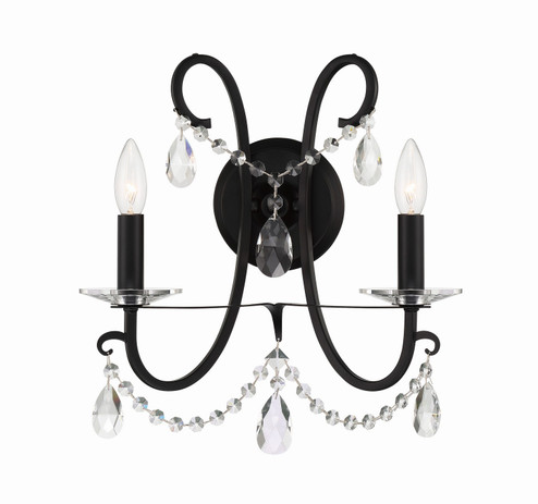 Othello Two Light Wall Sconce in Matte Black (60|6822MKCLMWP)