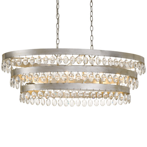 Perla Six Light Chandelier in Antique Silver (60|6107SA)