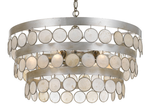 Coco Six Light Chandelier in Antique Silver (60|6006SA)