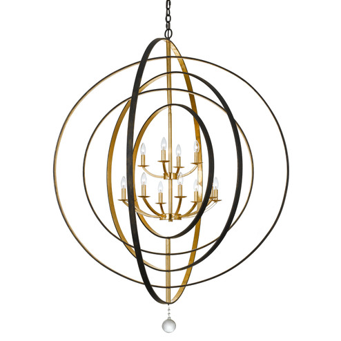 Luna 12 Light Chandelier in English Bronze / Antique Gold (60|590EBGA)