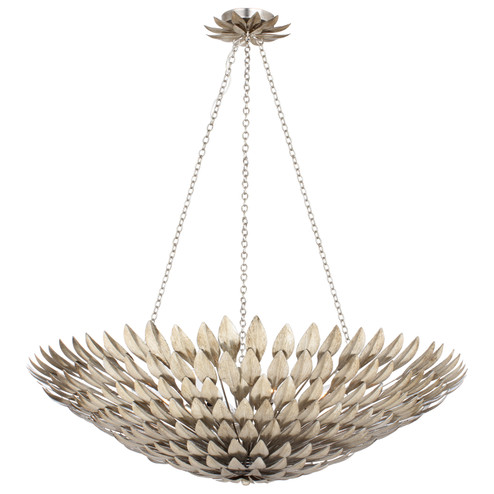 Broche Eight Light Chandelier in Antique Silver (60|519SA)