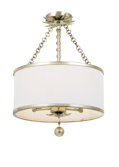 Broche Three Light Semi Flush Mount in Antique Silver (60|513SACEILING)