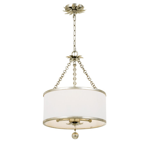 Broche Three Light Chandelier in Antique Silver (60|513SA)