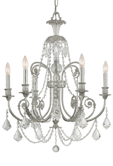 Regis Six Light Chandelier in Olde Silver (60|5116OSCLSAQ)