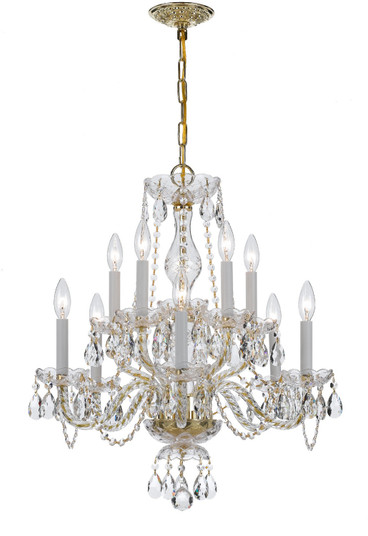 Traditional Crystal Ten Light Chandelier in Polished Brass (60|5080PBCLMWP)