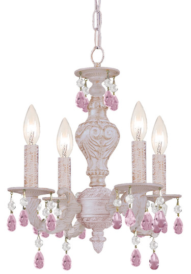 Paris Market Four Light Mini Chandelier in Antique White (60|5024AWROMWP)