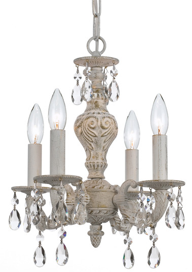 Paris Market Four Light Mini Chandelier in Antique White (60|5024AWCLSAQ)