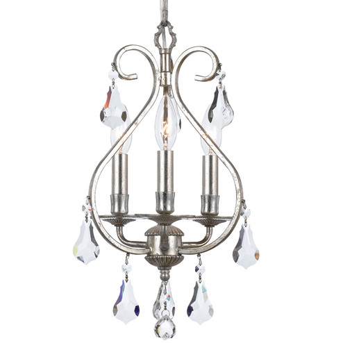 Ashton Three Light Mini Chandelier in Olde Silver (60|5013OSCLMWP)