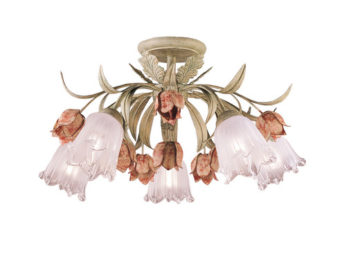 Southport Five Light Semi Flush Mount in Sage Rose (60|4800SR)