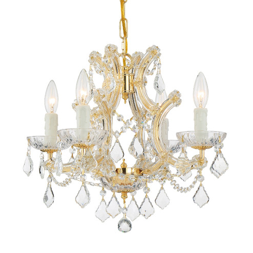 Maria Theresa Four Light Mini Chandelier in Gold (60|4474GDCLSAQ)