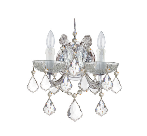 Maria Theresa Two Light Wall Sconce in Polished Chrome (60|4472CHCLMWP)