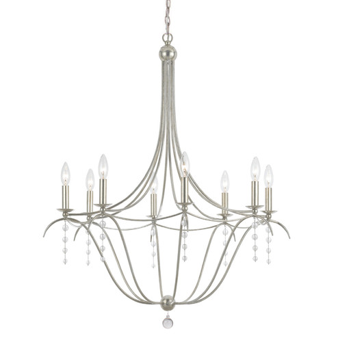 Metro Eight Light Chandelier in Antique Silver (60|438SA)