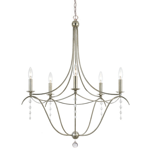 Metro Five Light Chandelier in Antique Silver (60|435SA)