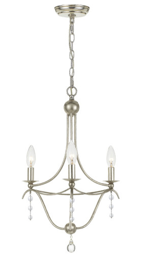 Metro Three Light Mini Chandelier in Antique Silver (60|433SA)