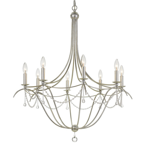 Metro Eight Light Chandelier in Antique Silver (60|428SA)