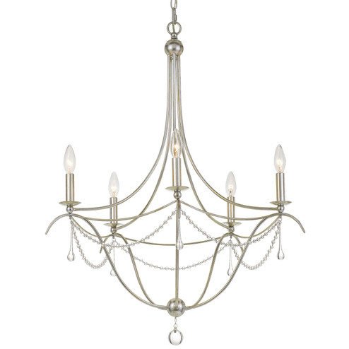 Metro Five Light Chandelier in Antique Silver (60|425SA)