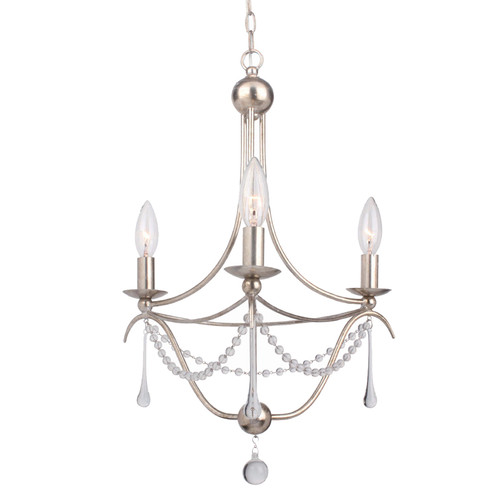 Metro Three Light Mini Chandelier in Antique Silver (60|423SA)