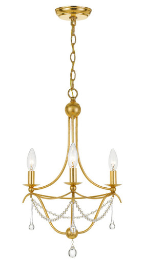 Metro Three Light Mini Chandelier in Antique Gold (60|423GA)