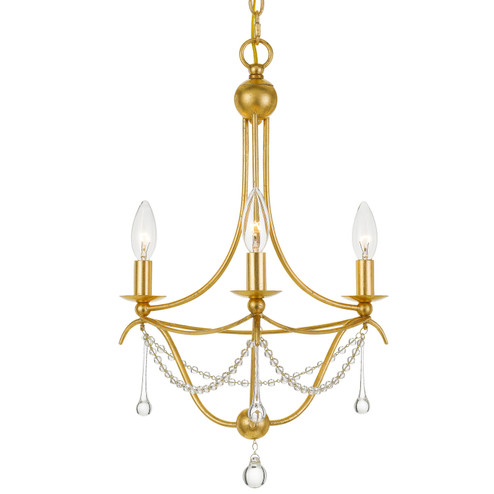 Metro Three Light Mini Chandelier in Antique Gold (60|423GA)