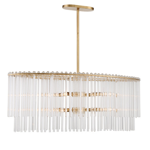 Bleecker Eight Light Chandelier in Antique Gold (60|398GA)