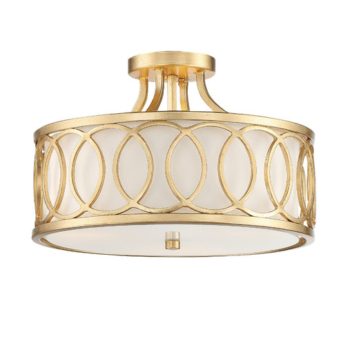 Graham Three Light Semi Flush Mount in Antique Gold (60|285GA)