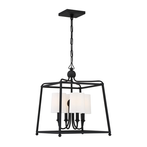Sylvan Four Light Chandelier in Black Forged (60|2245BF)