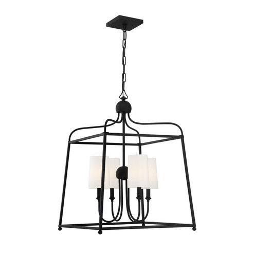 Sylvan Four Light Chandelier in Black Forged (60|2244BF)